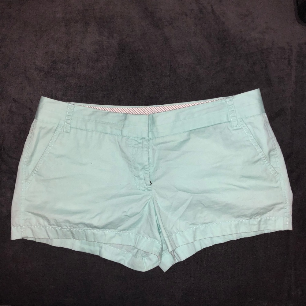 J.Crew light aqua Cyan broken-in chino shorts